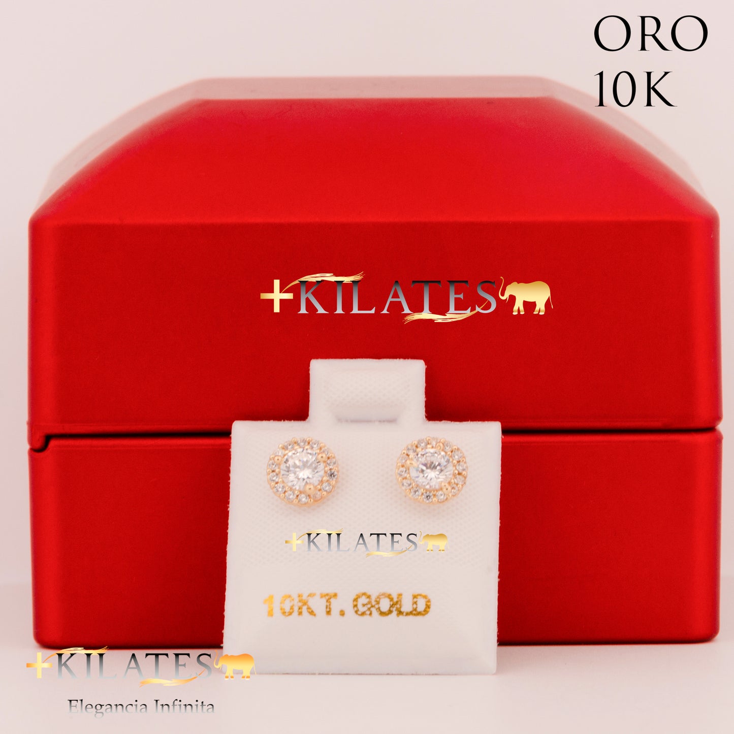 "ARETES PREMIUM CIRCULO GRANDE BLANCO. ORO 10K #775-1464"