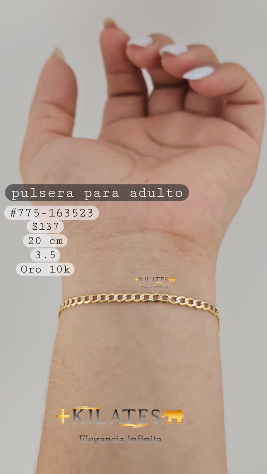 PULSERA 20 CM, 3.5 MM, 10K. #775- 163523