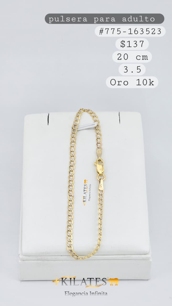 PULSERA 20 CM, 3.5 MM, 10K. #775- 163523