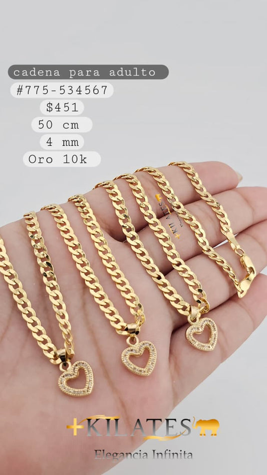 CADENA 50 CM, 4MM, 10K. #775-534567