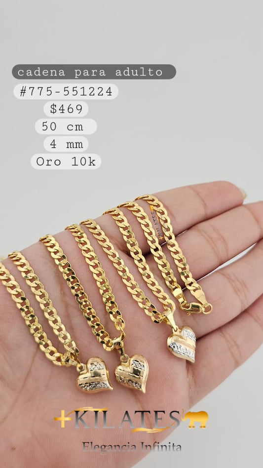 CADENA 50 CM, 4MM, 10K. #775-551224