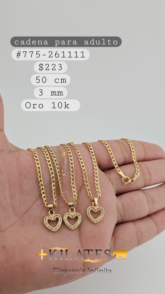 CADENA 50 CM, 3 MM, 10K. #775-261111