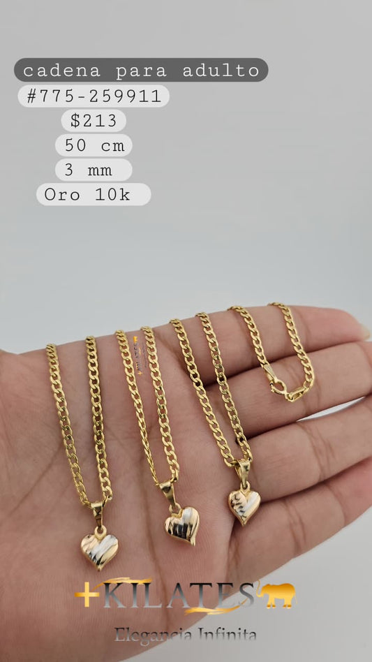 CADENA 50 CM,3 MM, 10K. #775-259911
