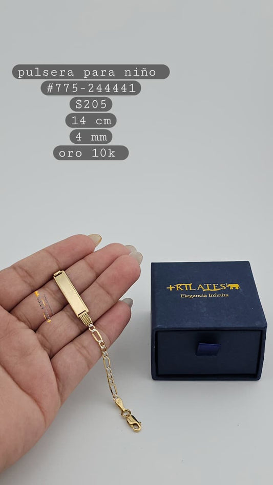 PULSERA 14 CM, 4 MM, 10K. #775-244441