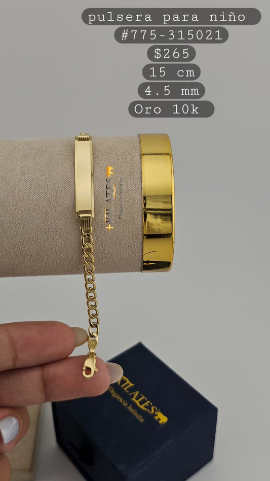 PULSERA 15 CM, 4.5 MM, 10K. #775-315021