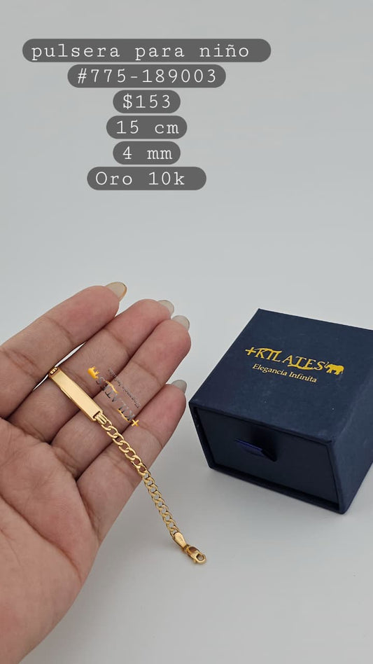 PULSERA 15 CM, 4 MM, 10K. #775-189003