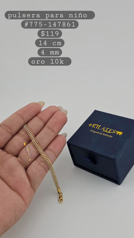 PULSERA 14 CM, 4 MM, 10K. #775-147861