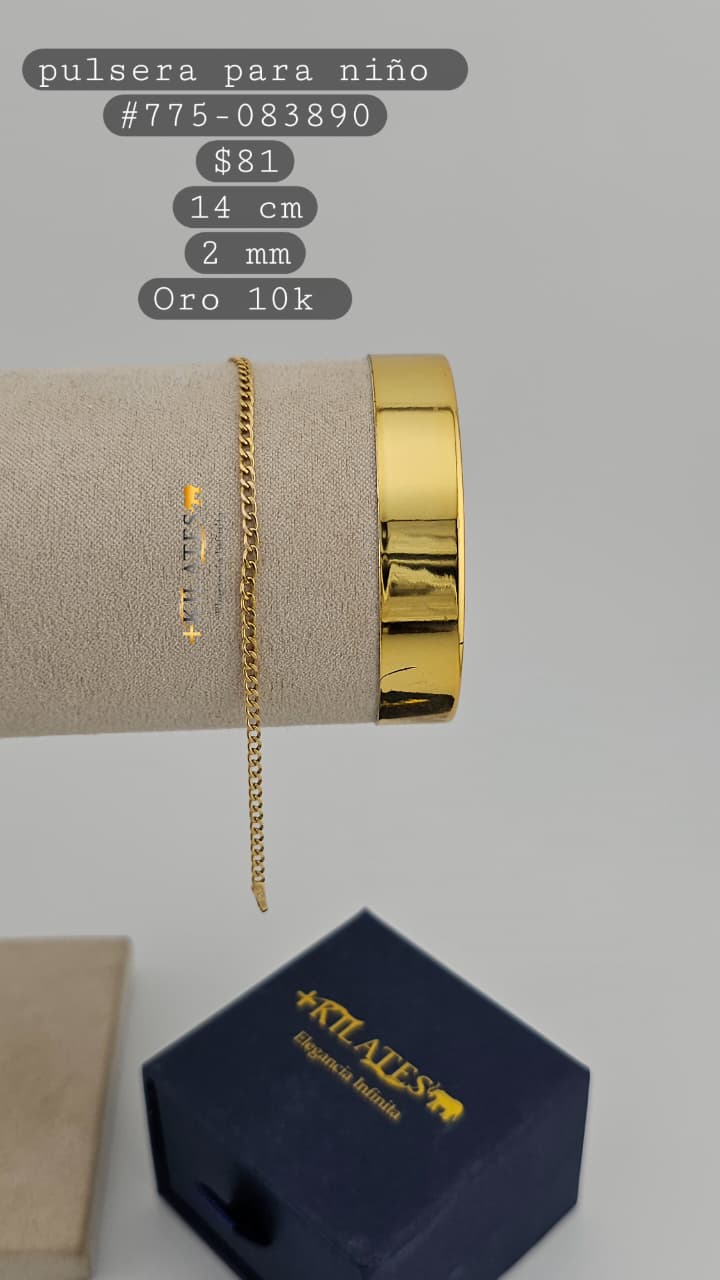 PULSERA 14 CM, 2 MM, 10K. #775-083890