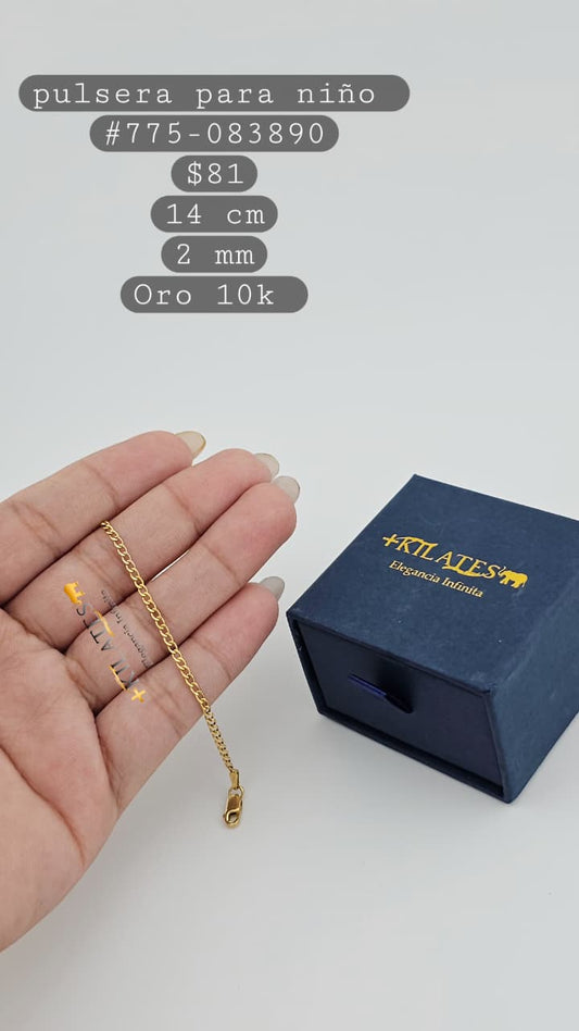 PULSERA 14 CM, 2 MM, 10K. #775-083890
