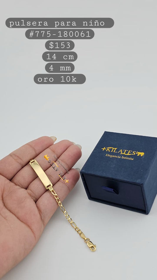 PULSERA 14 CM, 4 MM, 10K. #775-180061