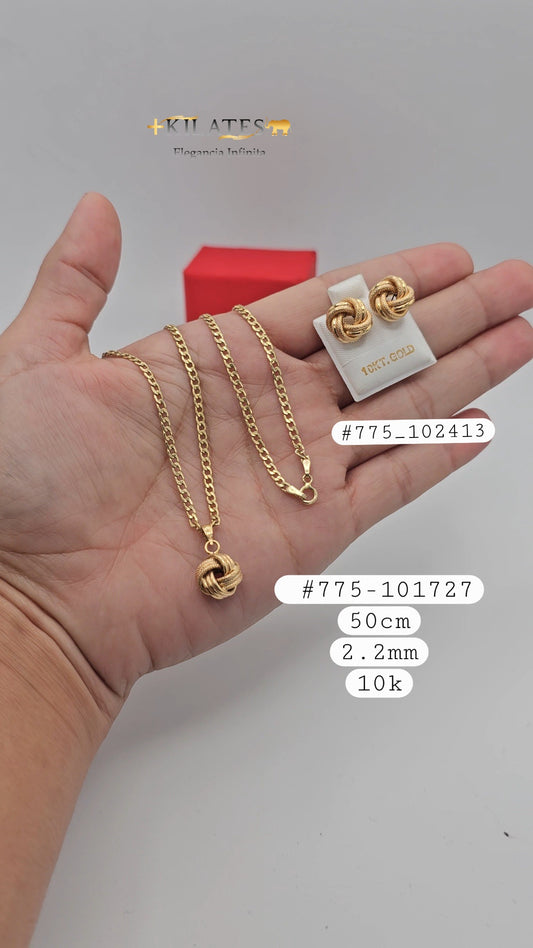Sets estilo nudo. Oro de 10k