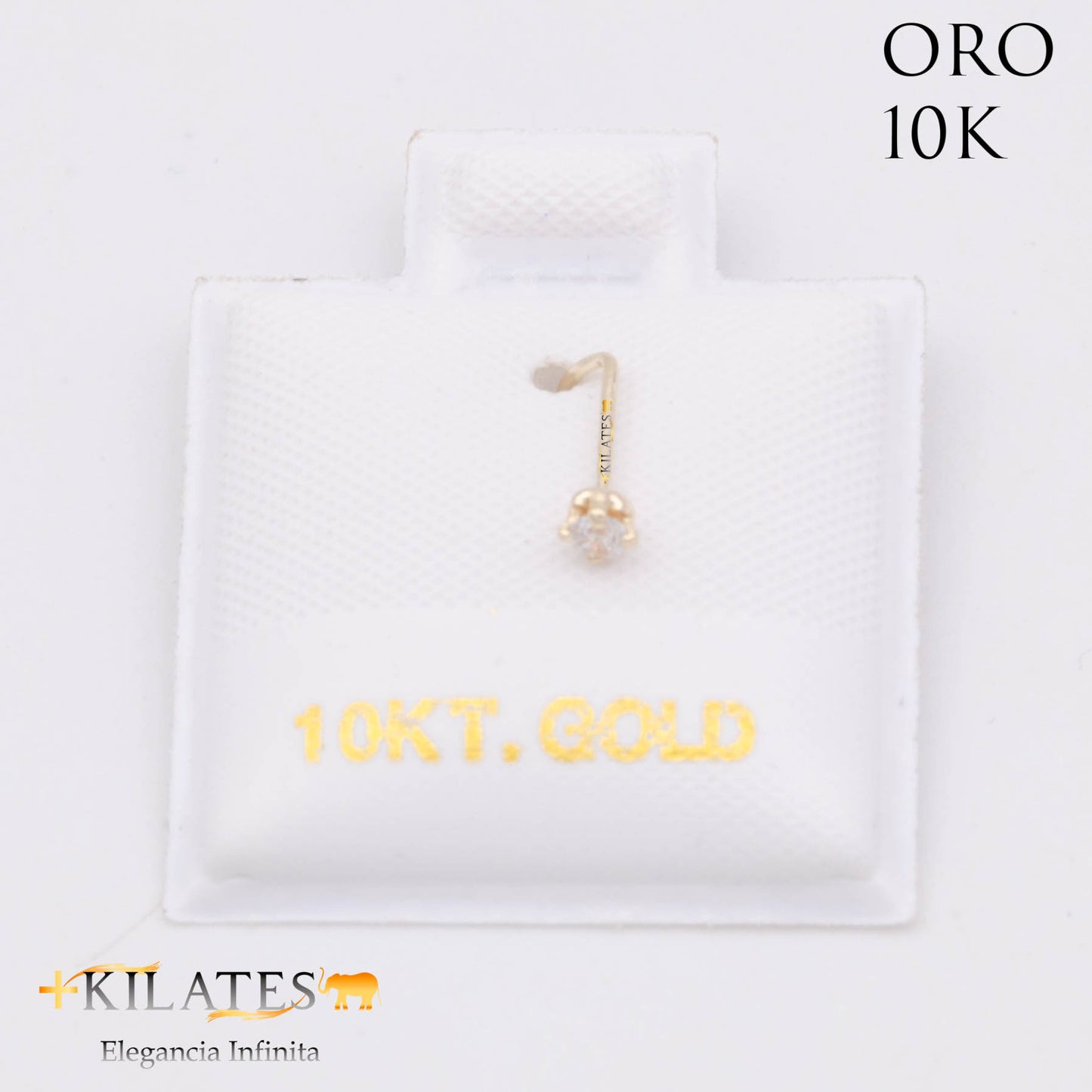 ARETES PREMIUM PIERCING EN L PARA NARIZ.ORO 10K