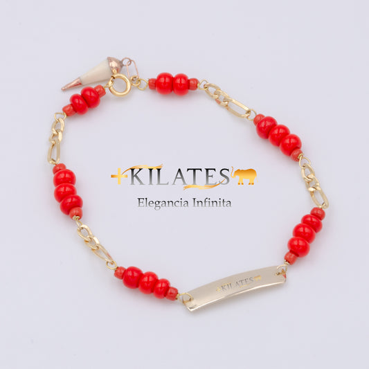 PULSERA PARA BEBE CON PLACA #2. ORO 10K
